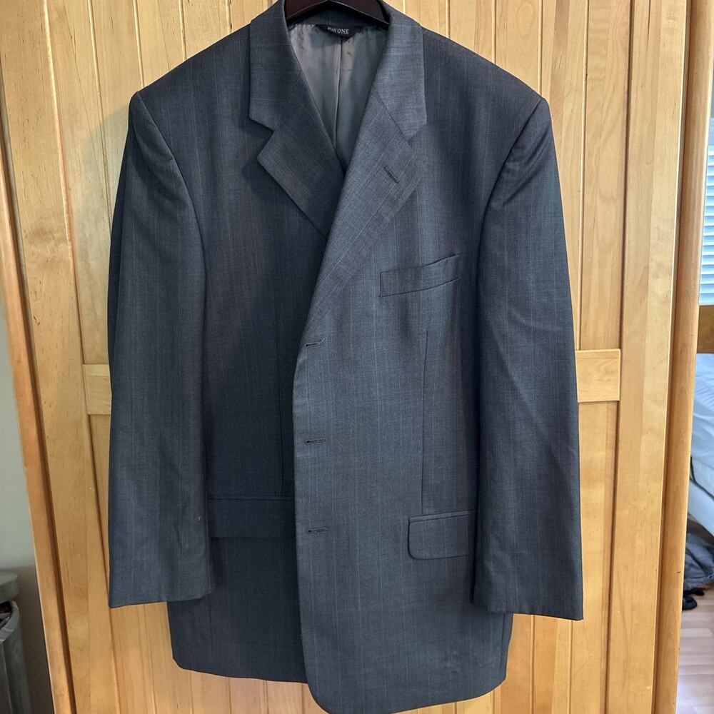 PAVONE Zignone Super 110s Wool Gray Blazer Sport Coat 44R Made in Italy Suit🇮🇹